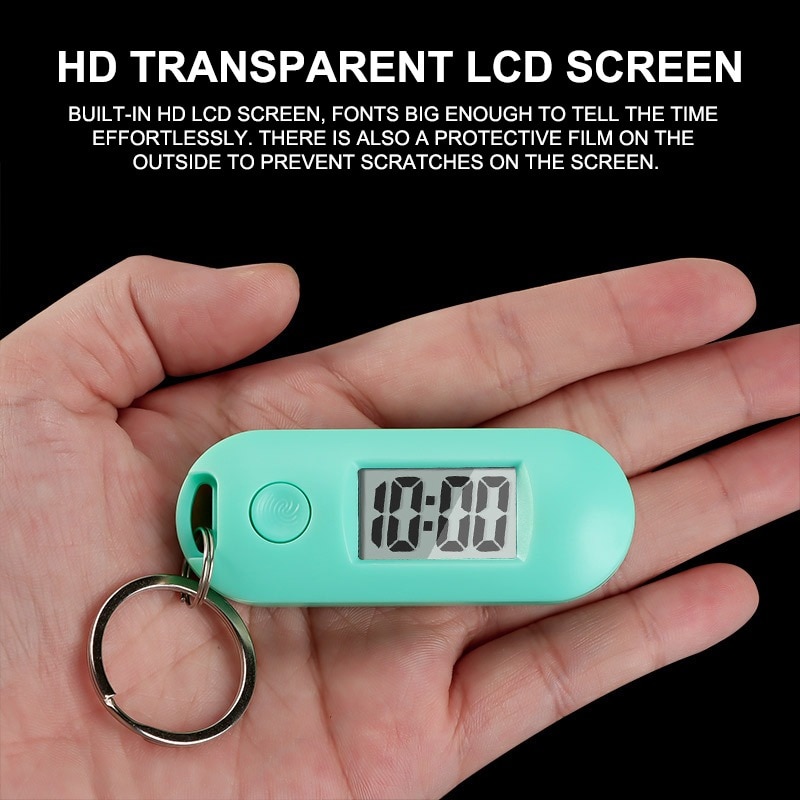 Mini horloge numérique de poche, silencieuse, lumineuse, Portable, affichage LCD, rétro-éclairé vert, pour étudiant, bibliothèque d'étude