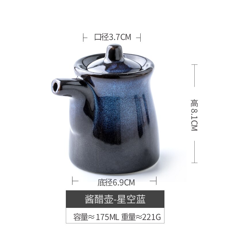 Keramische Huishoudelijke Kruiden Pot Met Deksel Lepel Japanse Stijl Kruiden Jar Keuken Msg Pot Zout Shaker Sojasaus Pot: B