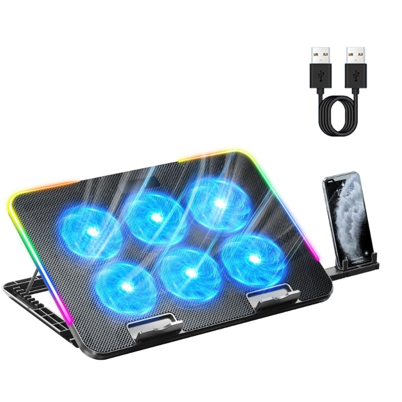 Laptop Kühler Notebook Kühler Basis tragbare Laptop Lüfter Kühl kissen mit 6 Lüfter Drops hip