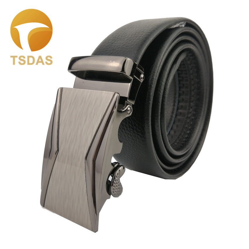 Automatische gesp voor heren leren riem zilver heren riemgesp: Z -4- zwart