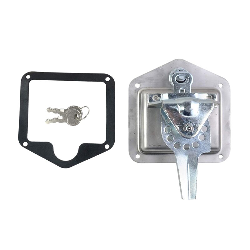 Stainless Door Lock Trailer Toolbox RV Handle Latch Embedded Panel Lock Equipped with 2 Keys for RV Engineering Vehicles: Default Title