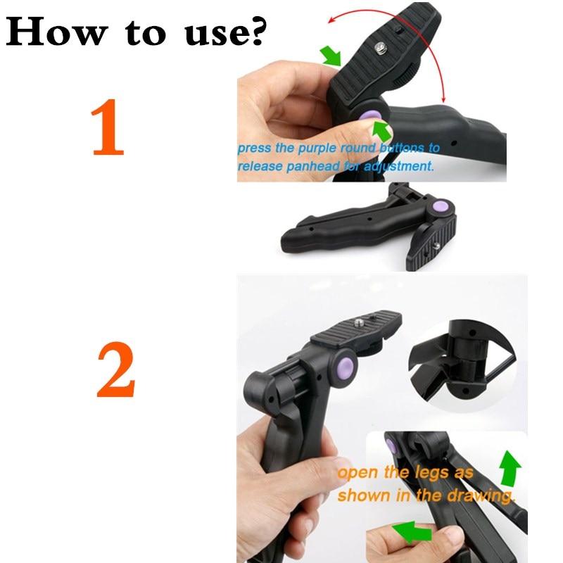 Portable Folding Mini for Camera and mobile Tripod Monopod Stands worldwild 120 degree rotate 1/4 screw mount