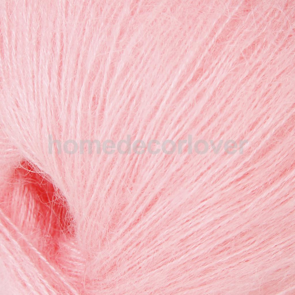 Fil à tricoter en laine de cachemire rose, 1 écheveau de Mohair Angola, couture,