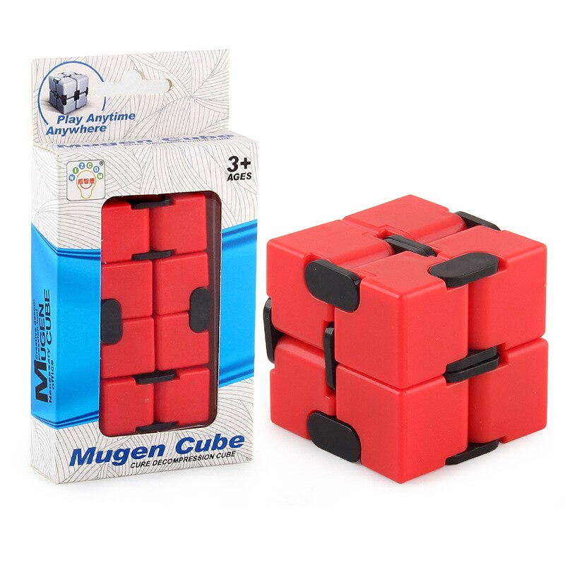 Spielzeug Finger Hand Anti-Stress-Cube Magie Platz Tragbare Vier Ecke Labyrinth Spielzeug Magie Unendliche Cube Dekompression Spielzeug: red