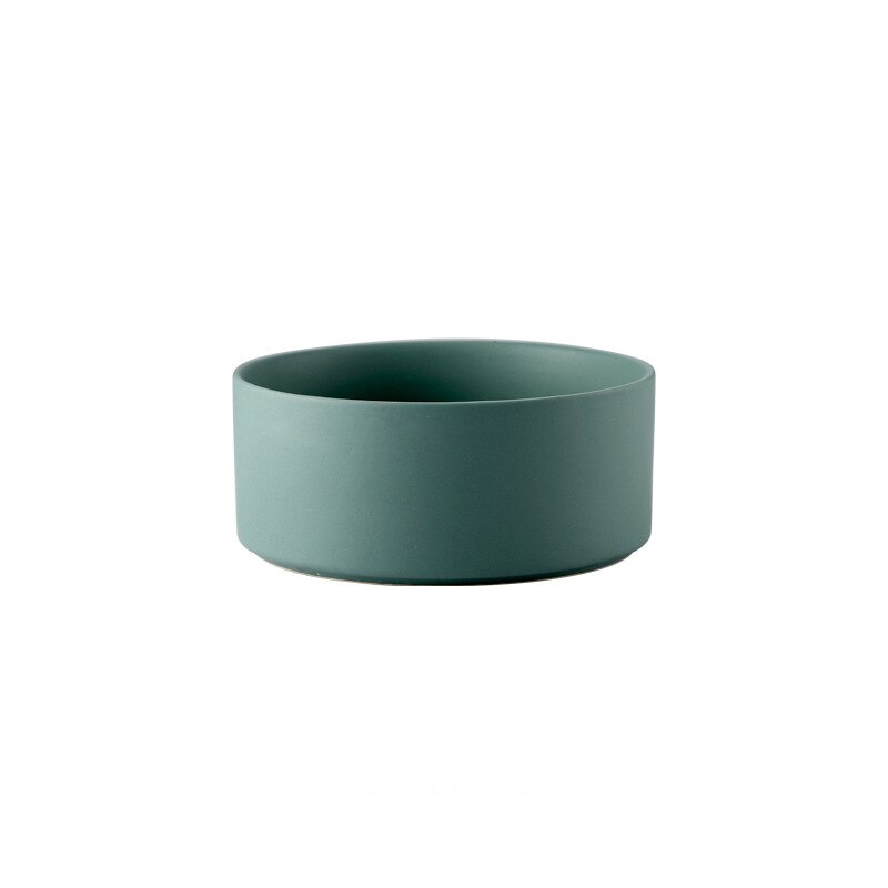 Bol à nourriture pour chiot en céramique avec support en bois antidérapant distributeur d'eau lavable pour aliments pour animaux de compagnie pour chats petits chiens bols pour animaux de compagnie fournitures: Green single bowl / 400ML