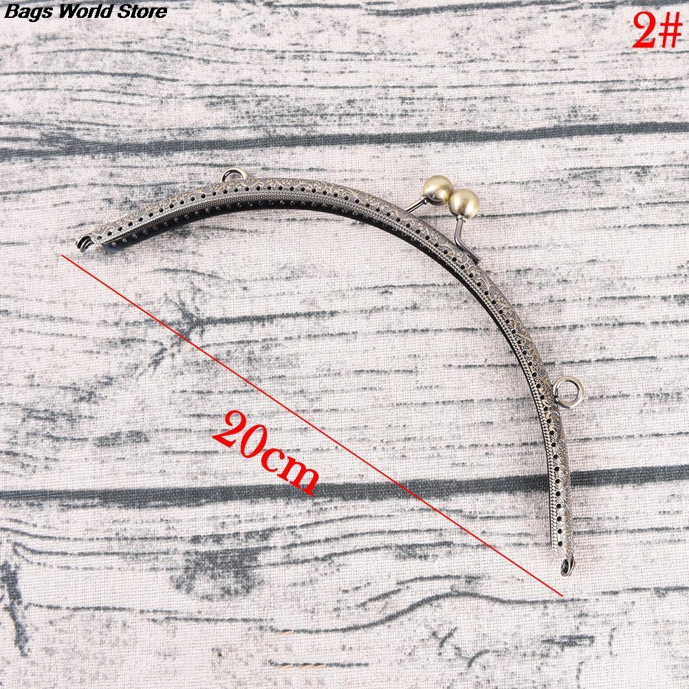 DIY 20cm Antique Brass Metal Purse Frame Ring Kiss Clasp Handle For Bag Craft Bag Making Sew Handbag Accessories