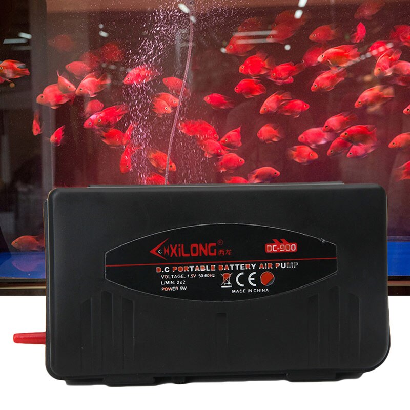 Aquarium Battery Operated Fish Tank Luchtpomp Beluchter Zuurstof Met Lucht Steen 5W