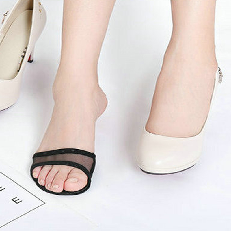 Summer Women Feet Toe Protect High heel half foot socks Lady Non-slip sweat No Show invisible toe socks
