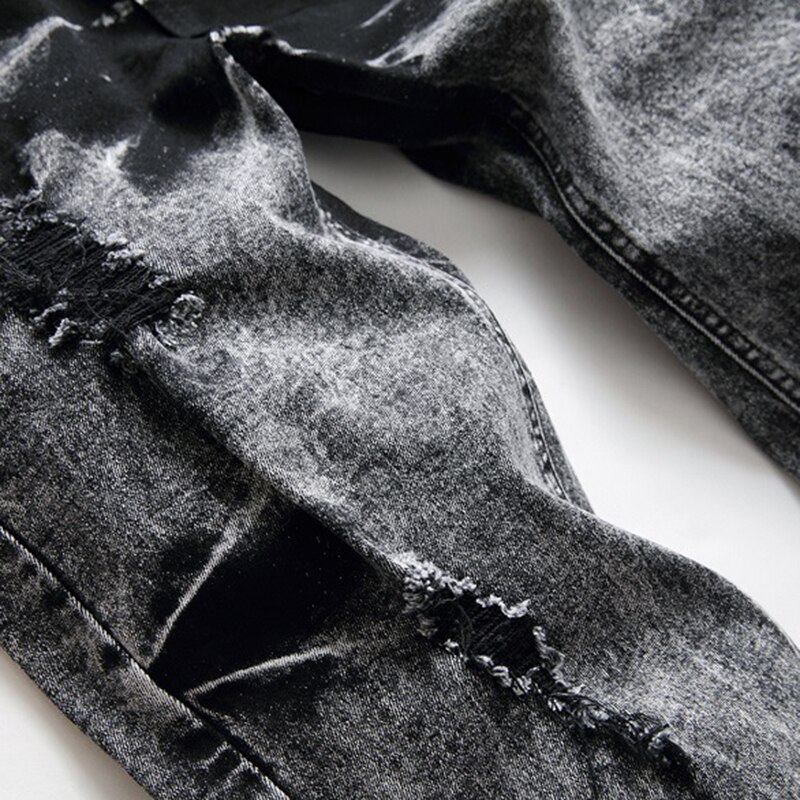 Jeans gescheurd stretch lange merk jeans trend heren broek rits plus size merk broeken voor mannen