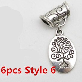 6 Stks/pak Verschillende 6 Stijlen Viking Charms Haar Vlecht Dread Baard Dreadlock Kralen Manchetten Ringen Hoofddeksels Sieraden Voor Mannen Vrouwen: 6pcs Style 6
