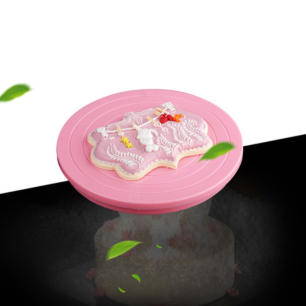 360 Degree Rotating Cake Turntable Durable Revolving Plate Decorating Turntable Cake Display Stand Food Grade Plastic Stand