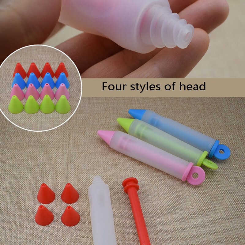 4 sztuk krem pistolet żel krzemionkowy dekorowanie robić pieczenia długopis tort czekoladowy dysza wyciśnięty Syring Cookie narzędzie robić malowania akcesoria