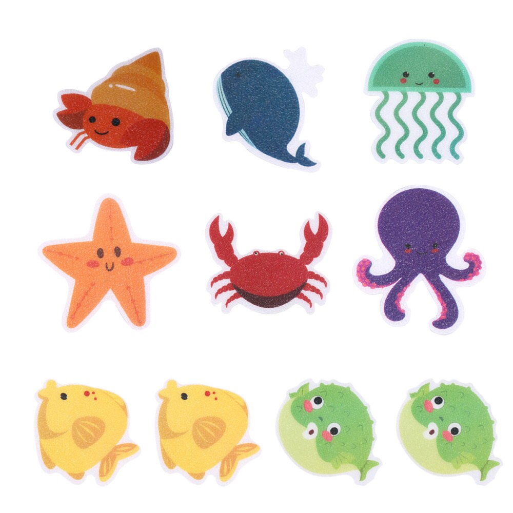 20pcs Marine Cartoon Stickers Cartoon Bathtub Stickers Slip Prevention Decals Self-adhesive Tub Pasters: Assorted Color 1
