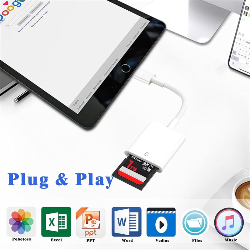 USB C SD-kaartlezer Hoge snelheid adapter voor IPhone 16 15 14 13 12 Pro Max Plus IPad MacBook Type C USBC OTG-kabel Geheugenlezers