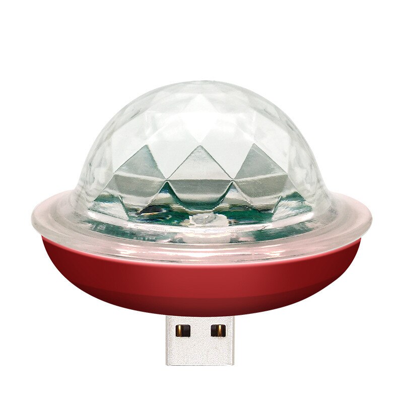 4W Mini USB Sound Party Lights Disco Light RGB Magic Crystal Ball Stage Light Effect for Christmas KTV Wedding Music Dj Light: Red body