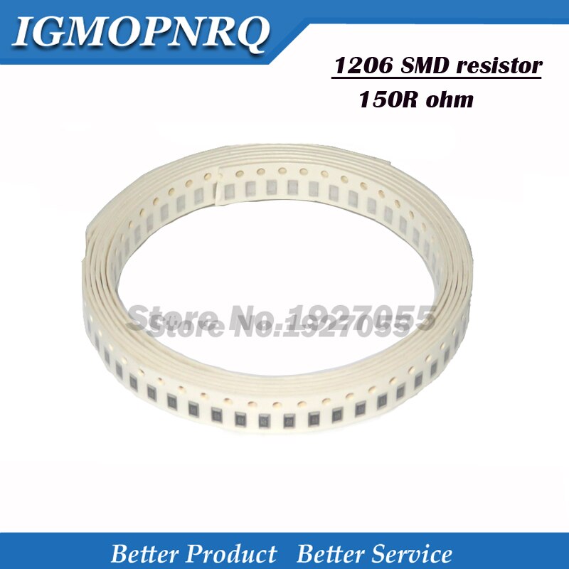 100PCS 1206 150R 151 SMD Weerstand 150 ohm chip weerstand 0.25W 1/4W 150R 151 SMD weerstand