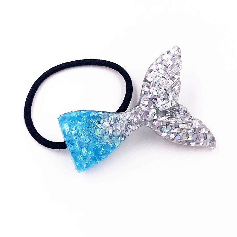1 pièces scintillant coeur étoile de mer sirène queue bandeaux enfants élastiques bandes de cheveux enfants femmes bandes de caoutchouc filles cheveux corde: 31