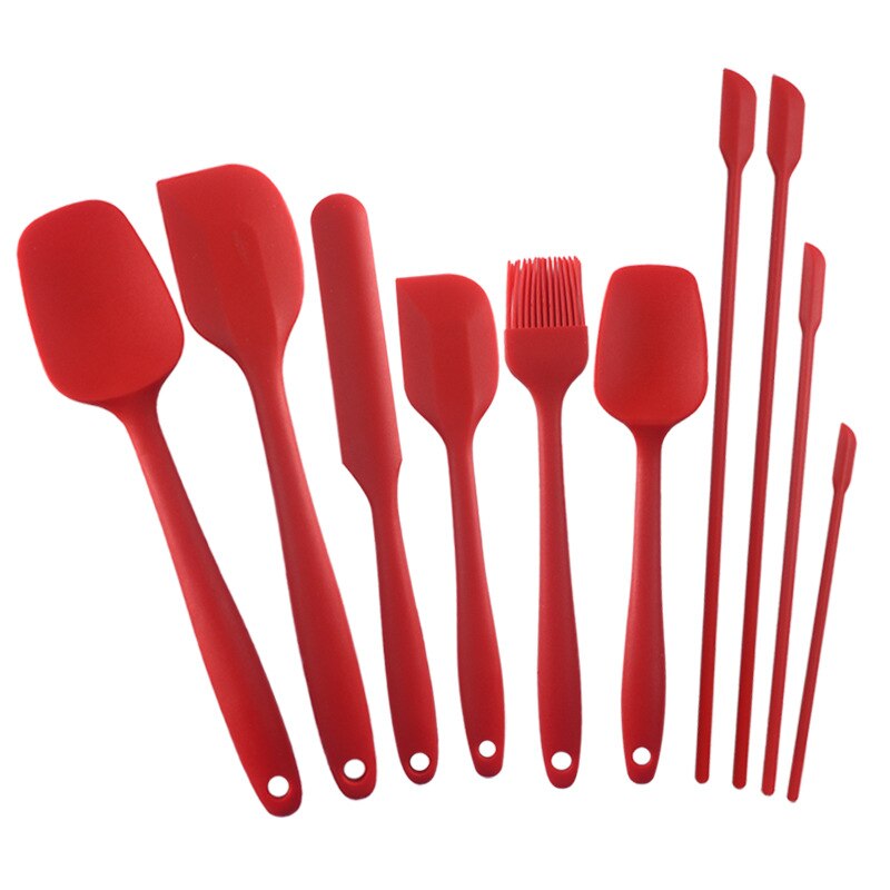 10PCS Silicone Spatula Kitchenware Baking Spatula Set Silicone Cake Spatula Baking Accessories Baking Silicone