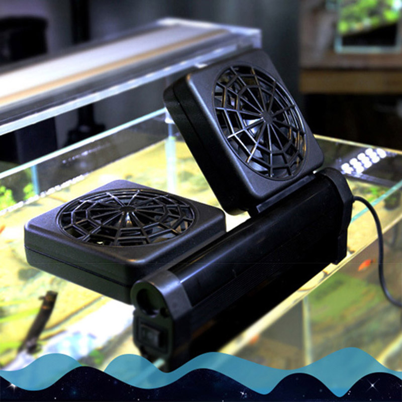 1/2/3/4 Heads Fan Black Aquarium Fish Tank Cooling Fans Cold Wind Chiller Adjustable Water Cooler Temperature Control Equipment