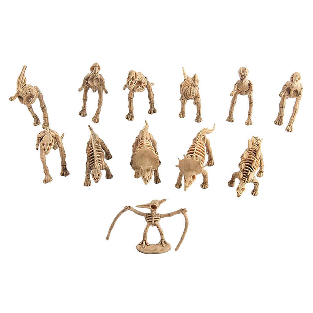 12 Stuks Plastic Dinosaurus Skelet Simulatie Dinosaurussen Model Cijfers Toys