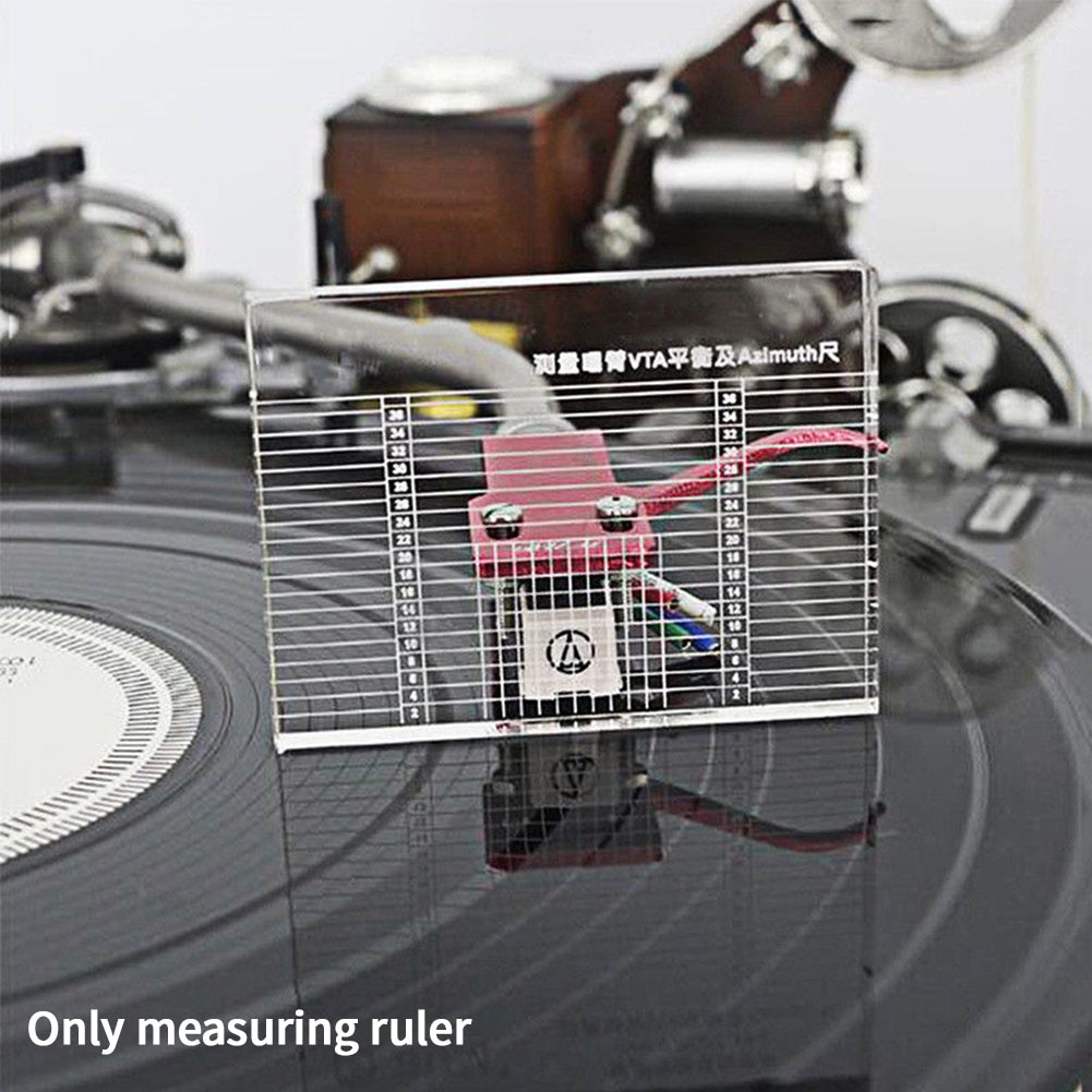 Delar vinylspelare akryl vta skivspelare tillbehör headshell mätning klar phono tonearm verktyg azimut linjal