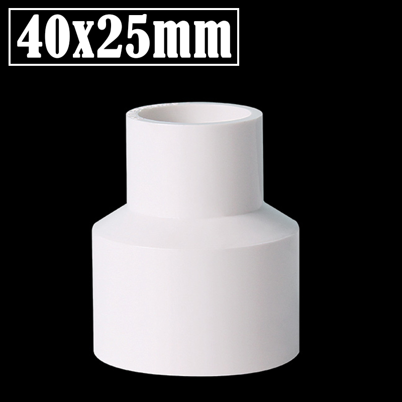 2 Stks/partij 20/32/40/50 20/25/32/40Mm Pvc Rechte Verminderen Connectors aquarium Fish Tank Adapter Tuin Watering Buis Connector: WHITE