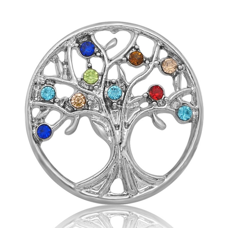 KZ1454 colorful rhinestone Hollow Life tree 20mm snap buttons for 18mm snap bracelet snap jewelry