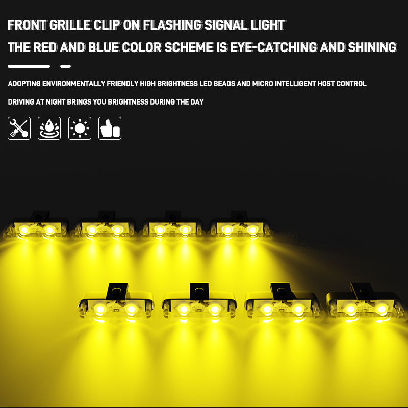 8 in 1 LED Emergency Strobe Lights For Truck Vehicle Warning Flashing Caution Light Grilles DRL Police Wireless Remote Control: DEEP BLUE
