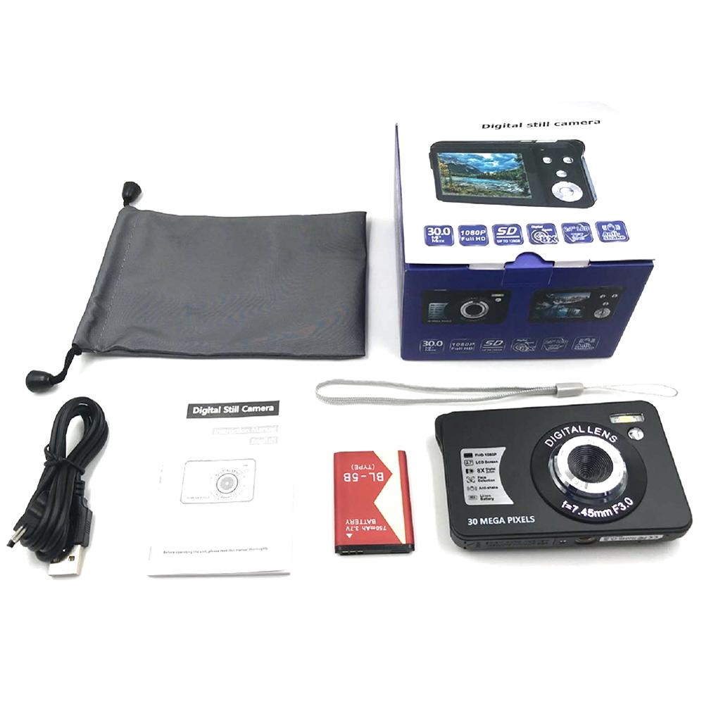 Mini Digital Camera 30MP 2.7'' TFT LCD Display HD 1080P Video Camcorder Anti Shake Photo Video Camera for