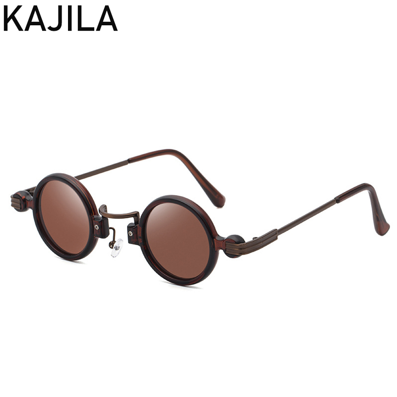 Vintage Small Round Steampunk Sunglasses Men Luxury Brand Punk Sun Glasses For Male Eyewear Shades Lentes De Sol: black