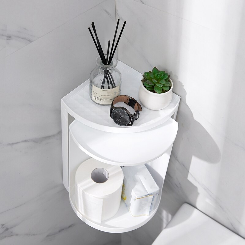 Estantería giratoria de 360 grados para baño, estante de esquina para cocina, armario de almacenamiento de varias capas