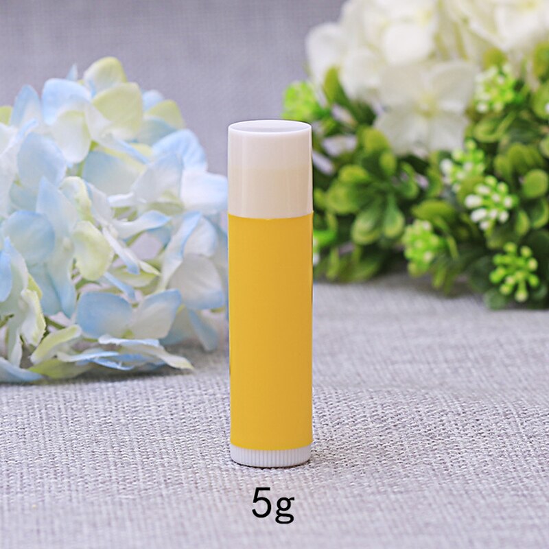 Tubos de bálsamo labial vacíos a granel, 5g, 5ml, con fondo giratorio, envase de bálsamo labial transparente rellenable para maquillaje cosmético DIY, 10 Uds.: YELLOW
