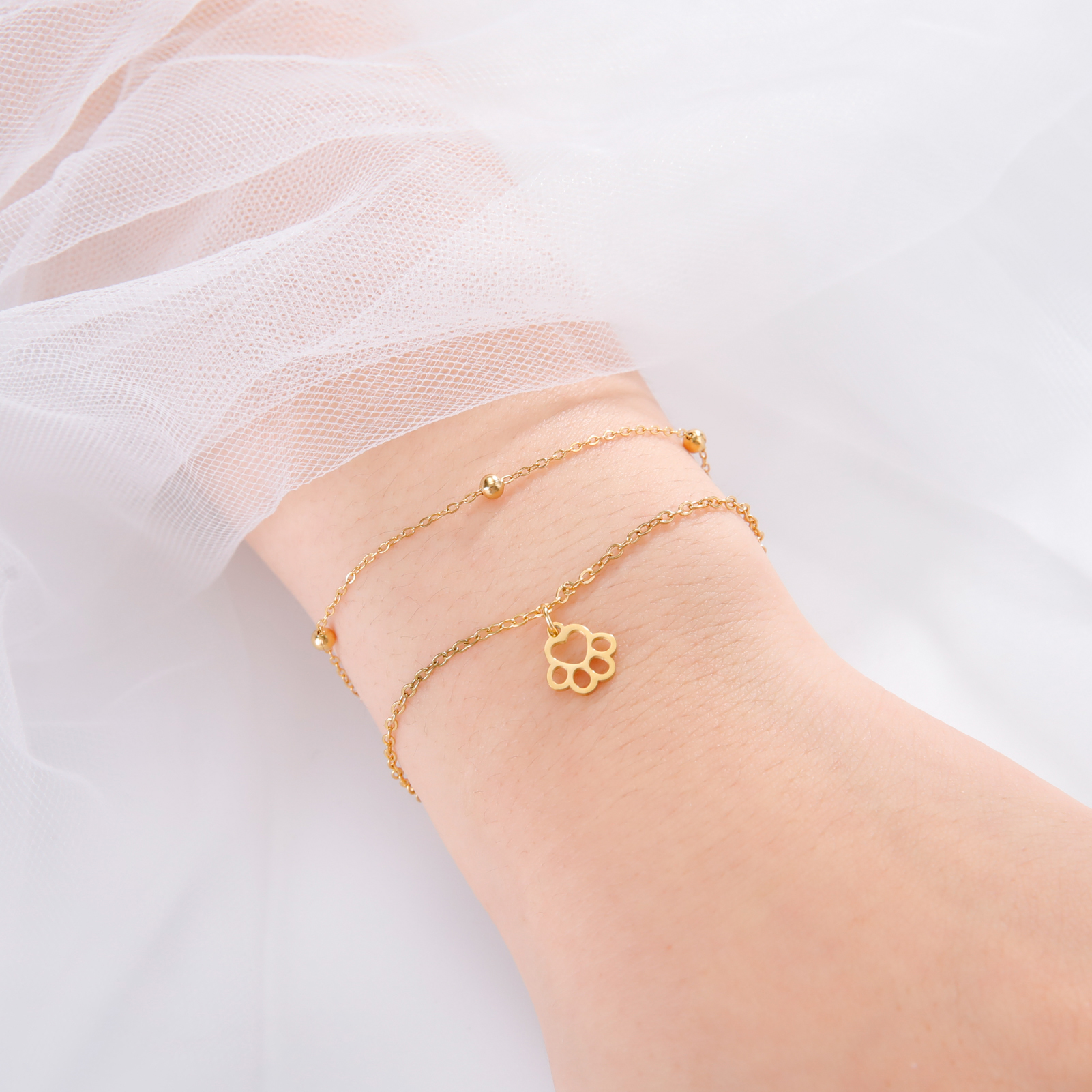 Teamer Roestvrij Staal Hond Paw Bedelarmband Bohemia Schattige Olifant Kat Hoofd Armbanden Voor Vrouwen Feest Sieraden Moeder 'S Dag Cadeau