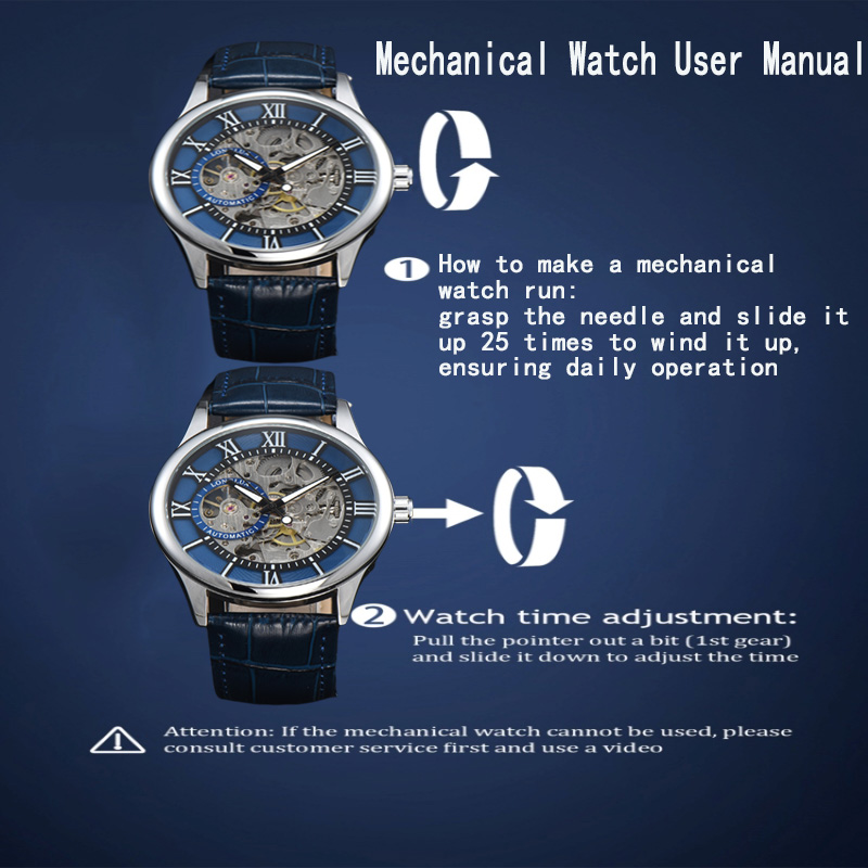 Reloj Automático LONGLUX, , relojes de pulsera mecánicos, reloj de cuero hueco resistente al agua para hombre, para hombre
