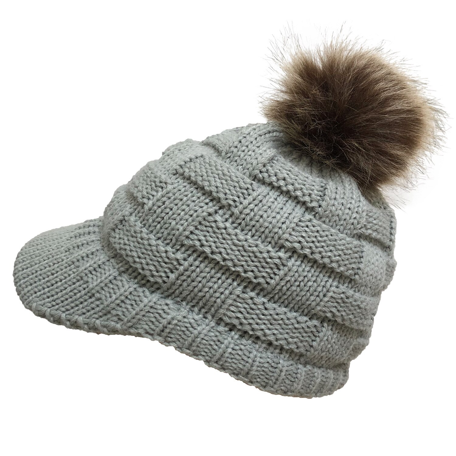 Damen Ente Zunge betroffen Kappe Frauen Warme Gestrickte Wolle Baskenmütze Hütte Mütze Geflochtene häkeln Ski Deckel wickeln Elegent headcaps: Grau