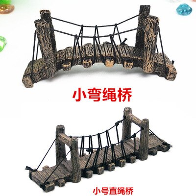 Aquarium aménagement paysager pont décoratif poissons et crevettes résine pont tortue escalade en bois corde arbre pont plusieurs tailles