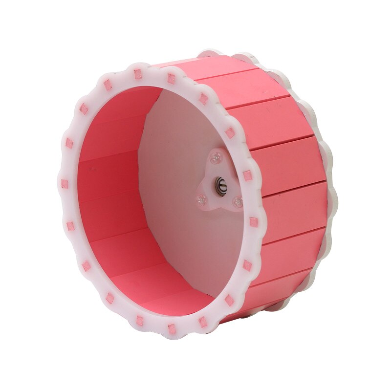 Small Pets Guinea Pig Hamster Wheel Silent roller Running Sports Round Wheel Hamster Cage Accessories Exercise Wheel for Pet Toy: PINK Style / 15CM