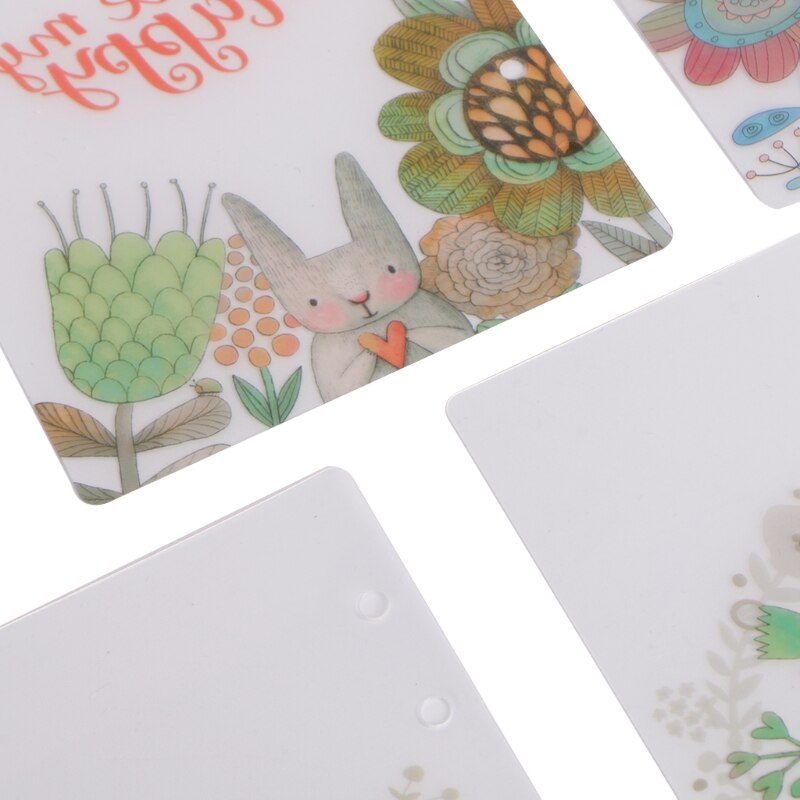 5Pcs Floral Category Page Planner Index Page Notebook Translucent 6 Hole Binder G92E