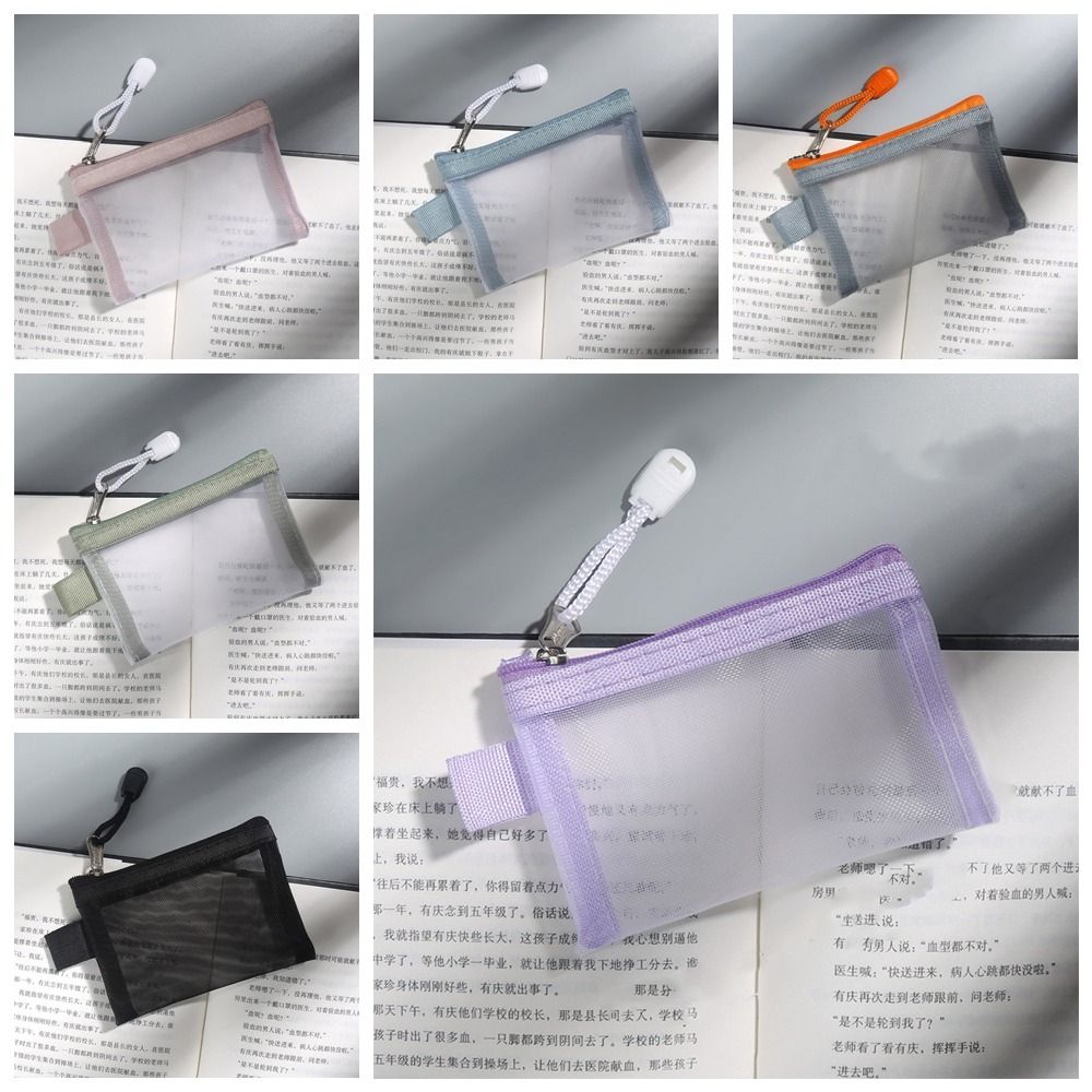 Aufbewahrungstasche zum Wechseln, Netz-Reißverschlusstasche, Kosmetiktasche, Tasche für kleine Gegenstände, transparente Nylon-Münztaschen, Aufbewahrungstasche für Damenbinden