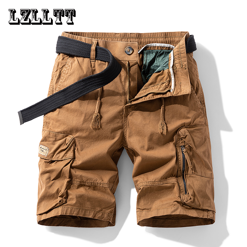 Zomer Heren Cargo Shorts Heren Heren Mode Katoenen Strand Met Meerdere Pocket Shorts Man Lente Casual Joggers Korte Broek Mannen