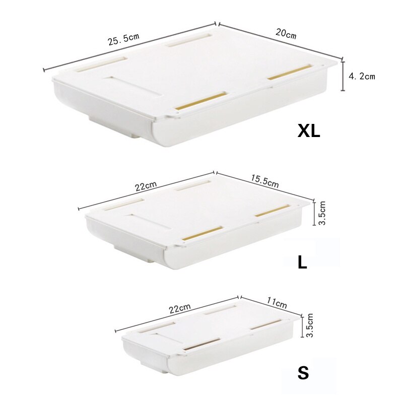 Self-Adhesive Hidden Desk Storage Drawer Table Organizer Box Under Desk Paste Stationery Sundries Tray Storage Case Holder