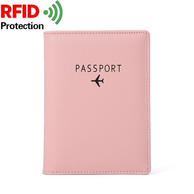 Fly logo rfid beskyttelse pascover universal størrelse rejse rfid pasholder pink etui pasorganisator: Lyserød