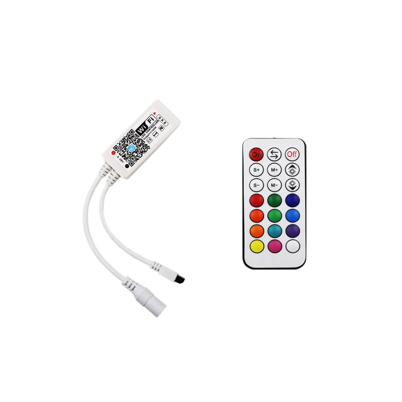 Mini WIFI LED RGB Controller + RF 21/IR 24Key Remote Controler Voor SMD 5050 2835 RGB LED Strip licht