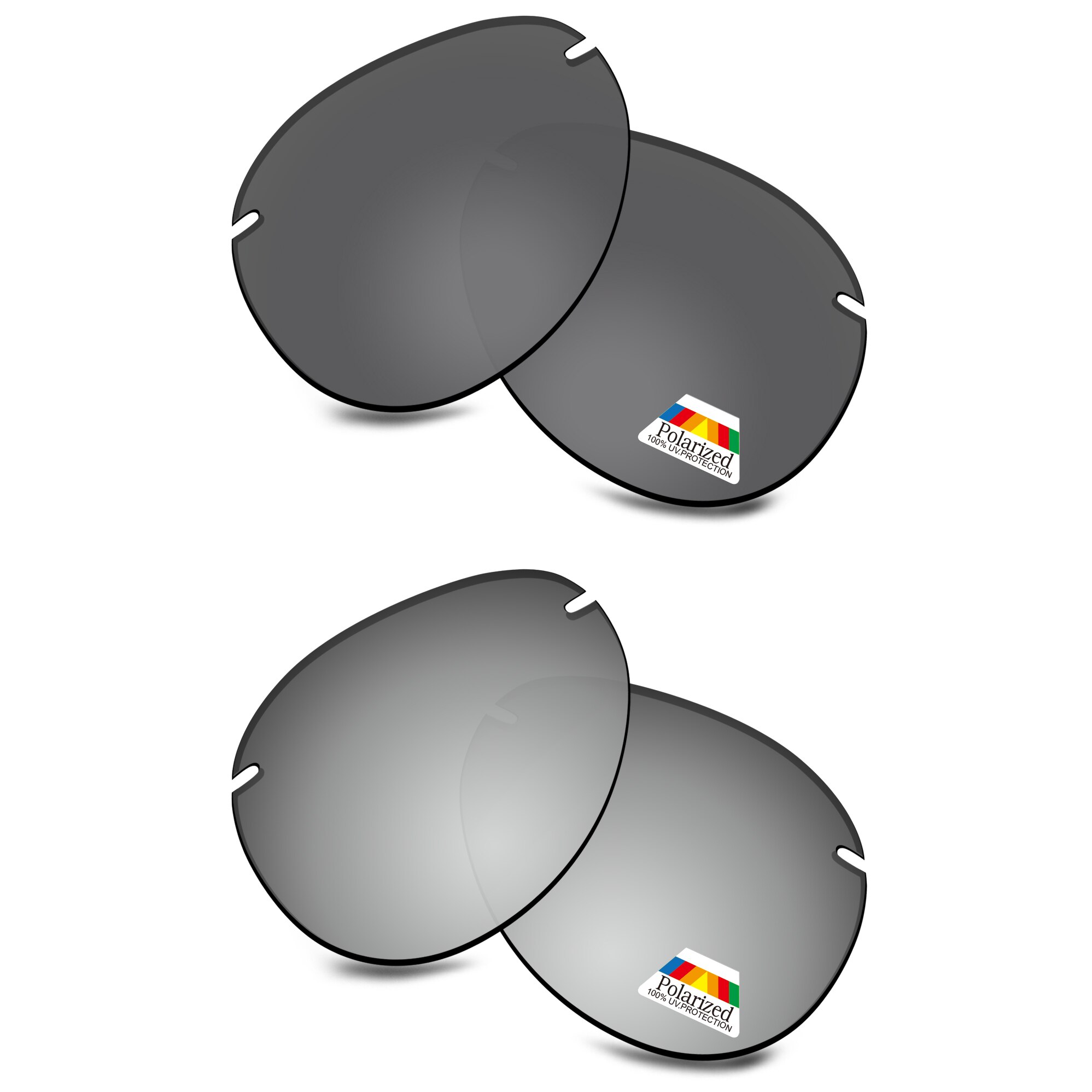 Bwake Polycarbonat Polarisierte Ersatz Linsen für-Maui Jim Zucker Strand MJ421 Sonnenbrille Rahmen-Mehrere Optionen: Black-Satin Silver