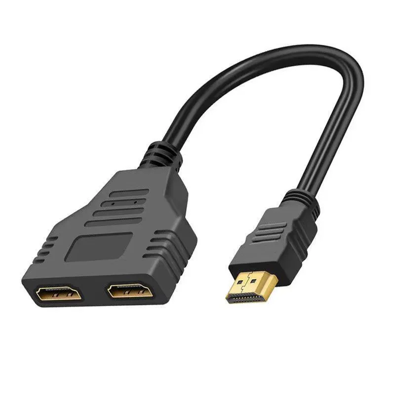 Hdtv 1 in 2 1080p hdtv splitter adapter mannelijk naar vrouwelijk kop adapter hd mannelijk naar vrouwelijk conversiekabel hdmi-compatibele splitter: Default Title