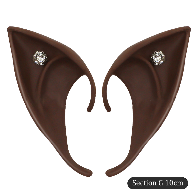 Mysterieuze Elf Oren Strass Decoratie Engel Feeën Cosplay Party Kostuum Accessoires DIY Zacht en Onschadelijk Volwassen Kinderen Speelgoed: Donker Kaki