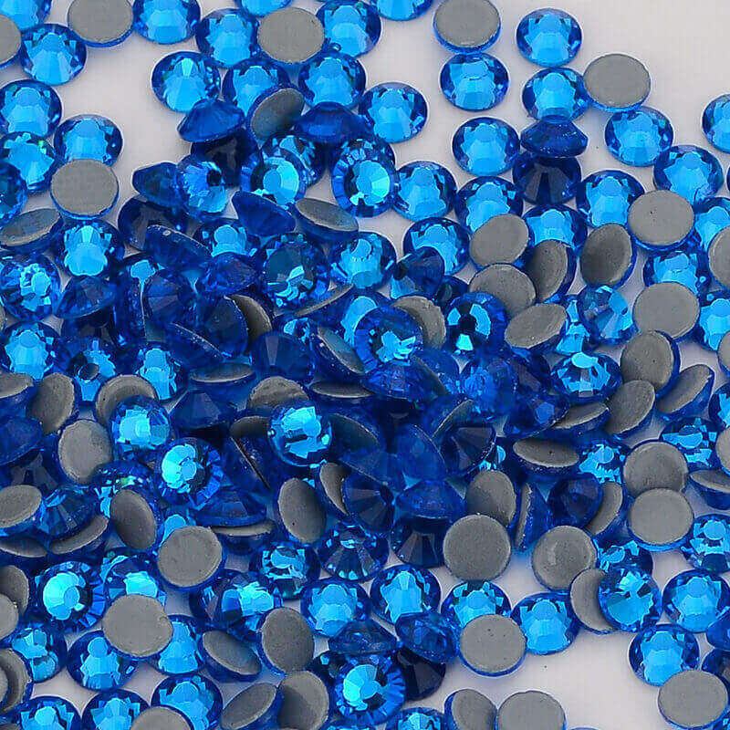 Capri Blue Plaksteen Glas Fix Strass -Fix Kristallen Stenen Voor Kleding