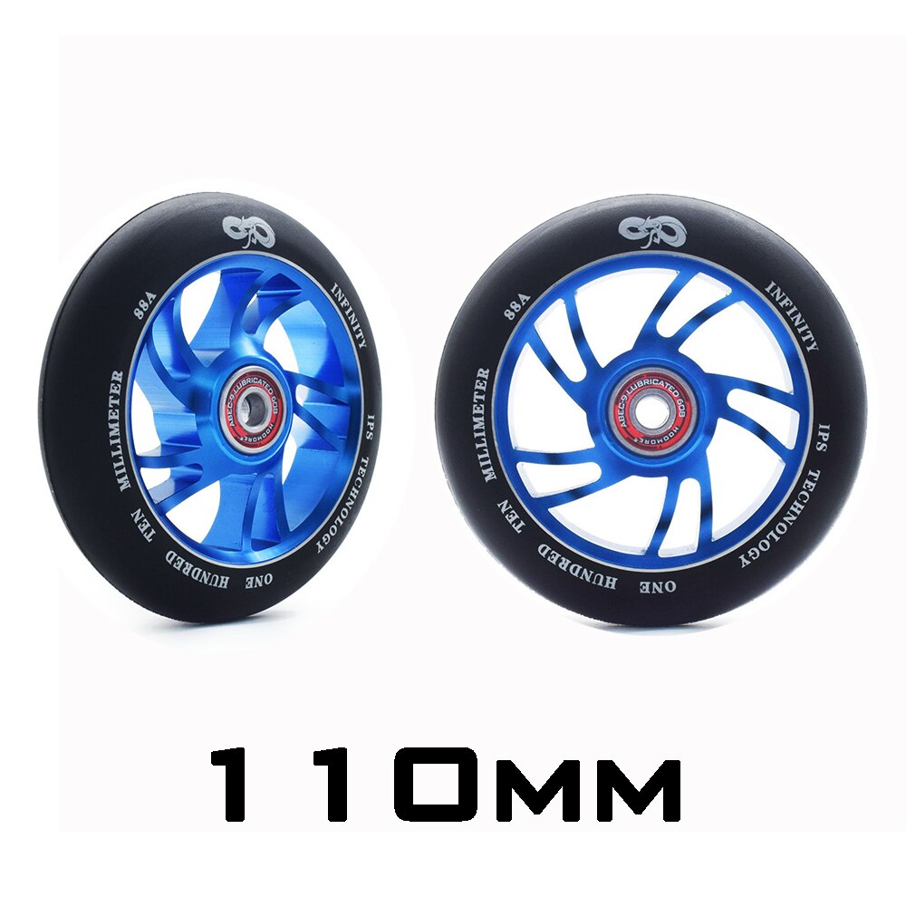 Brand Iron 110mm scooter wheels 88A hardness skating wheel 100mm 110mm Alloy scooter wheels Iron Aggressive tire ABEC-9 bearing: 110mm model13