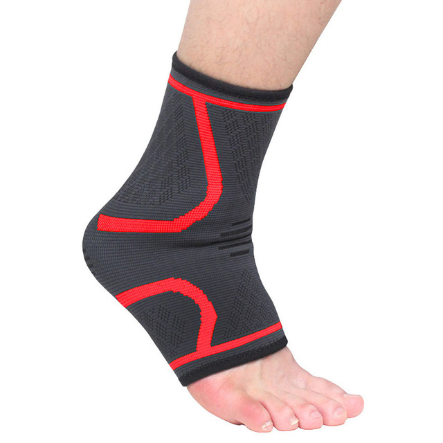 1 Paar Enkel Ondersteuning Compressie Pad Vrouwen Gym Fitness Nylon Elastische Ondersteuning Voet Bandjes Protector Voetbal Enkelbrace: red / L