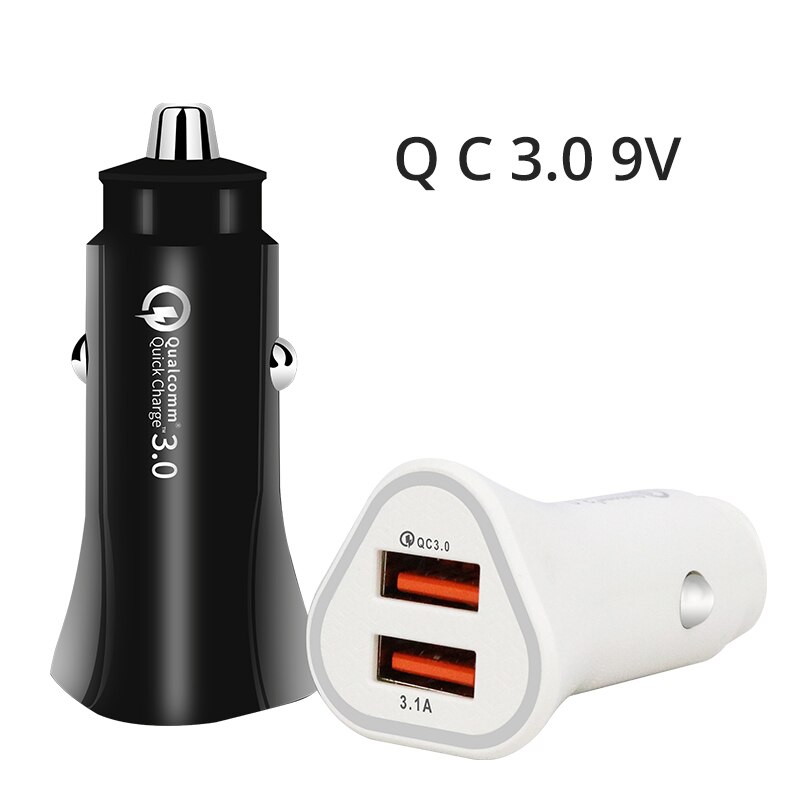 Universele Mobiele Telefoon Autolader 9V Quick Charge 3.0 Voor Mobiele Telefoon Dual Usb Auto Oplader Snel Opladen Adapter Mini autocharger